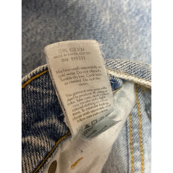 Pacsun Women's Blue High Waisted Frayed Hem Straight Leg Denim Jeans Pants Sz 24 - Picture 5 of 5